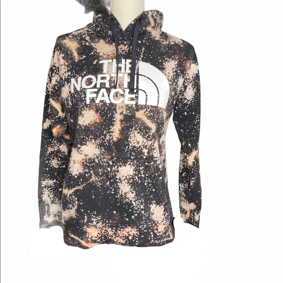 The North Face Tops - North Face Bleached Logo Black Hoodie